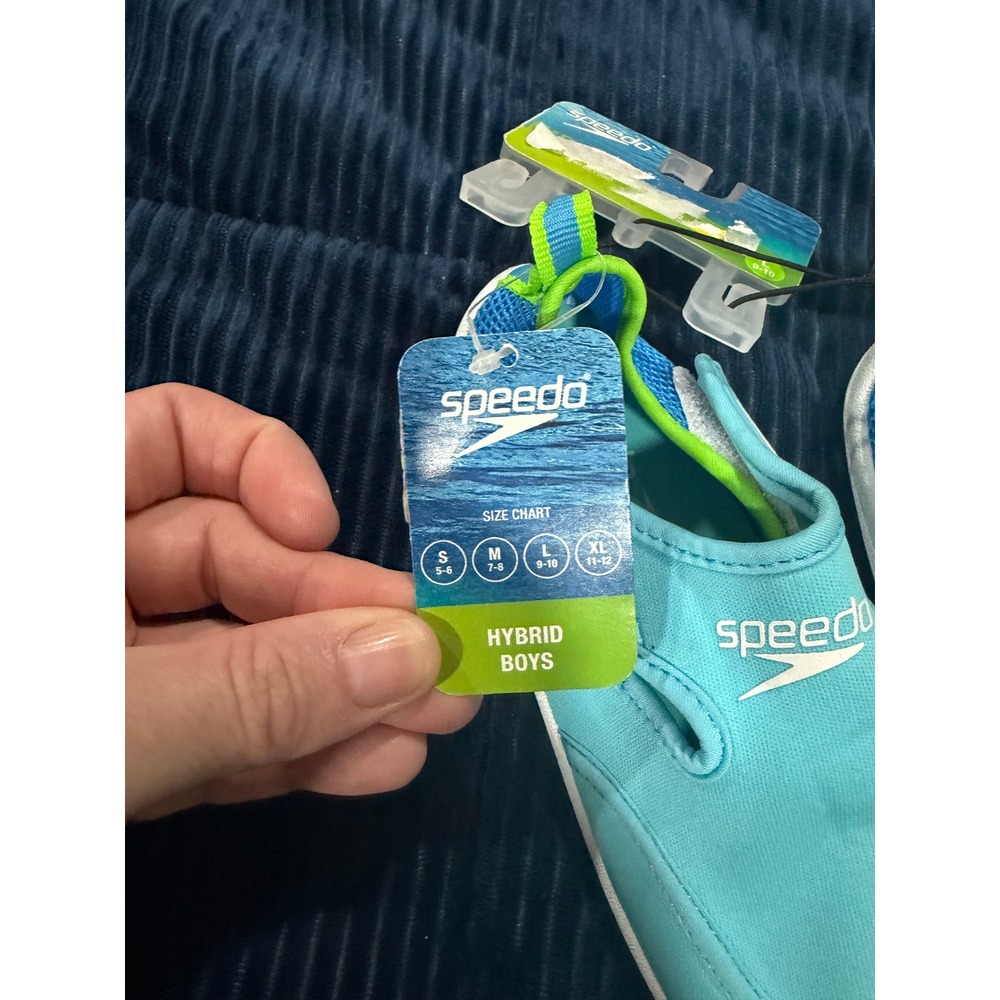Speedo Boys Hybrid Water Shoes Bachelor Button Blue Green Size L 9-10 NEW - Picture 5 of 9
